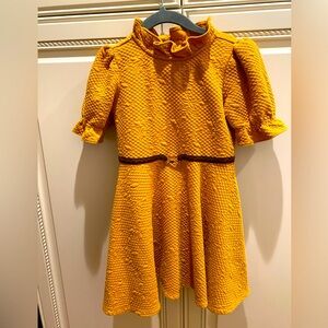 Janie and Jack, Quilted Jacquard Puff Sleeve Dress, Girls Size 5 Yrs